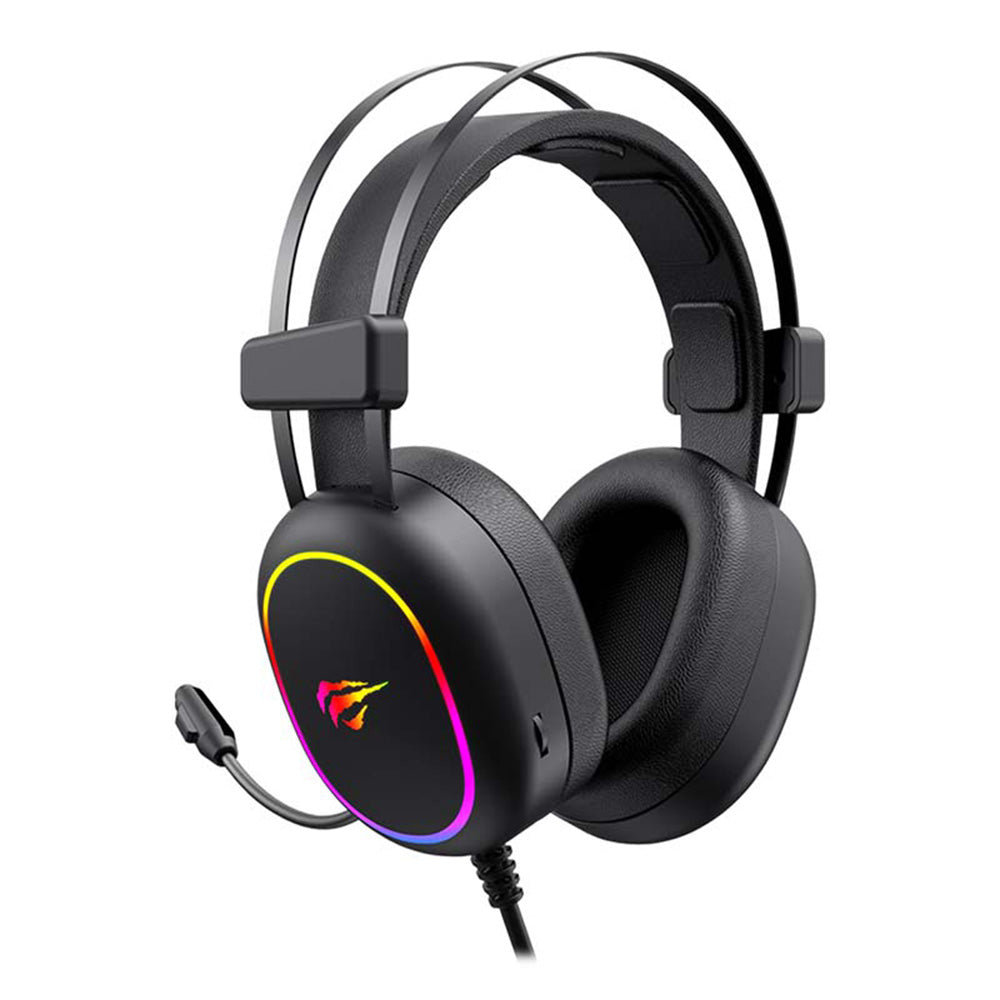 Gaminghodetelefoner 3.5mm HAVIT H2016d, RGB, 2m, Svarte