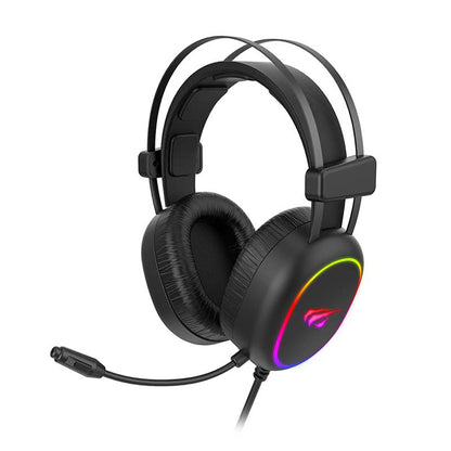 Gaminghodetelefoner 3.5mm HAVIT H2016d, RGB, 2m, Svarte