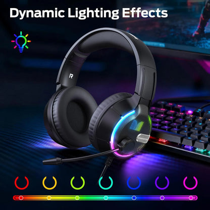 Gaming Headset 3,5 mm Monster Mission 320, RGB, 1,9 m, Svart