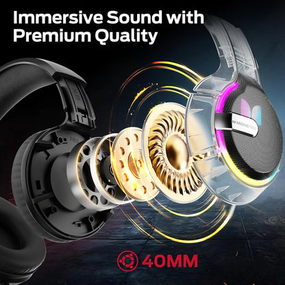Gaming Headset 3,5 mm Monster Mission 320, RGB, 1,9 m, Svart