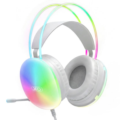 Gaming Headset 3.5mm XO Design GE11, RGB, Hvite
