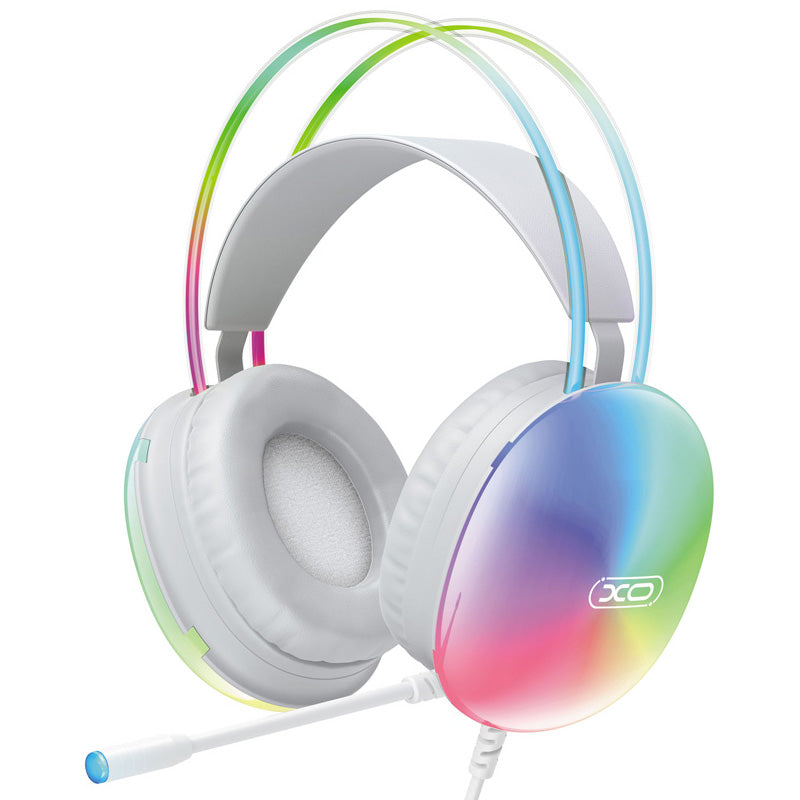 Gaming Headset 3.5mm XO Design GE11, RGB, Hvite
