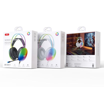 Gaming Headset 3.5mm XO Design GE11, RGB, Svart