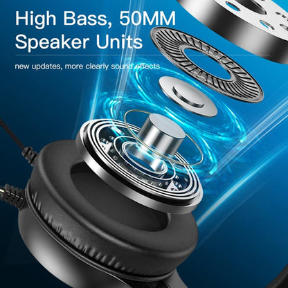 Gaminghodetelefoner 3.5mm Yesido EK02, RGB, 2.2m, Svarte