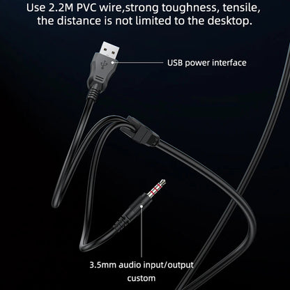 Gaming-hodetelefoner 3.5mm Yesido EK03, RGB, 2m, Svarte