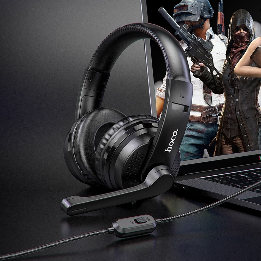 Gaming Headset 3,5 mm HOCO W103, Svart