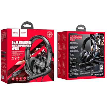 Gaming Headset 3,5 mm HOCO W103, Svart