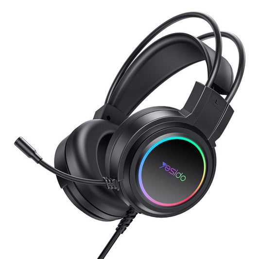 Gaming-hodetelefoner USB Yesido EK05, RGB, 1.2m, Svarte