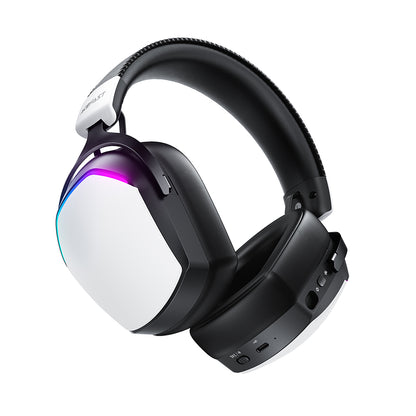 Acefast H11 trådløse gaming-hodetelefoner, RGB, BT / Wi-Fi / kablet, hvite