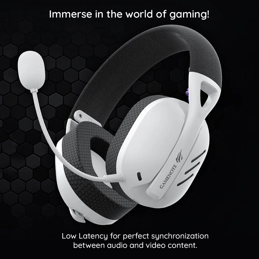 Trådløse Gaming Hodetelefoner HAVIT Fuxi-H3, BT / Wi-Fi / Kablet, Grå