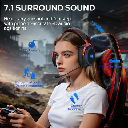 Trådløse gaminghodetelefoner Monster Mission 350, BT / Wi-Fi / Kablet, Svart