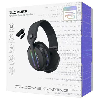 Gaminghodetelefoner Proove Glimmer, RGB, BT / Wi-Fi / Kablet, Svart Lilla WHGL00022016