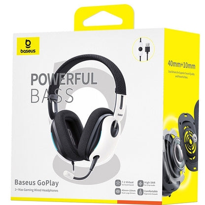 USB-A Baseus GoPlay 1+ Max hodetelefoner, hvite A00181003213-00