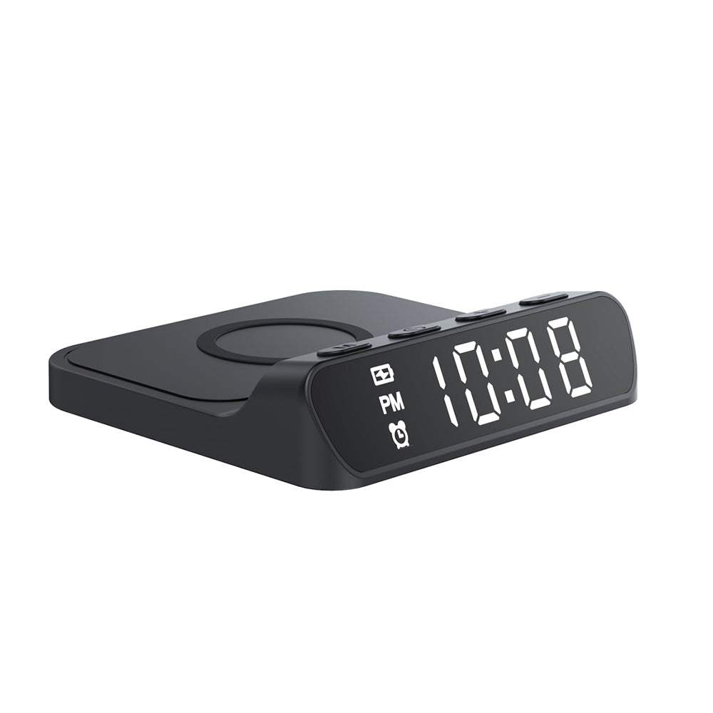HAVIT W3031 Digital Klokke med Trådløs QI-lading, Svart