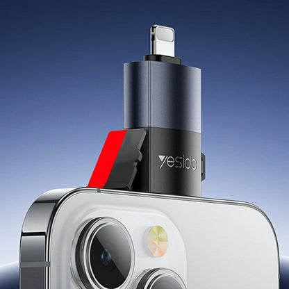 Kortleser Lightning Yesido GS38, microSD, Grå, Reseglet