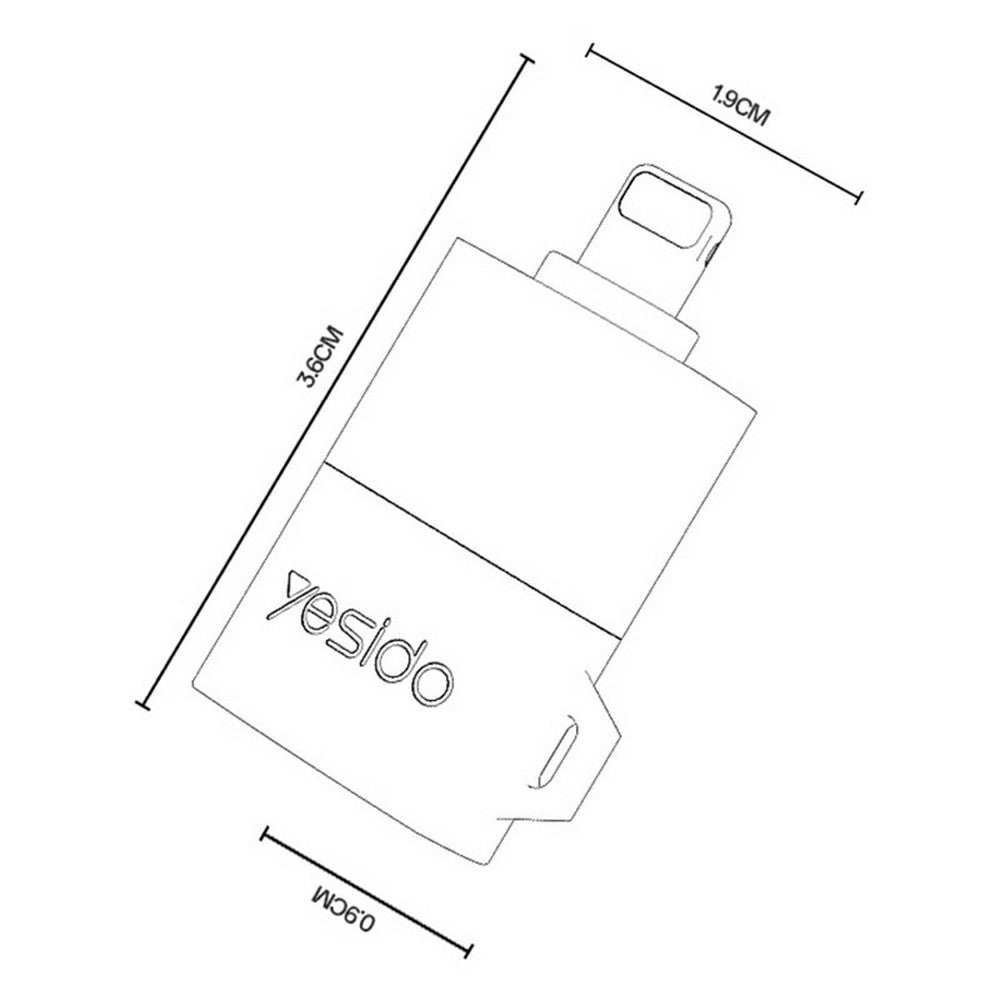 Kortleser Lightning Yesido GS38, microSD, Grå