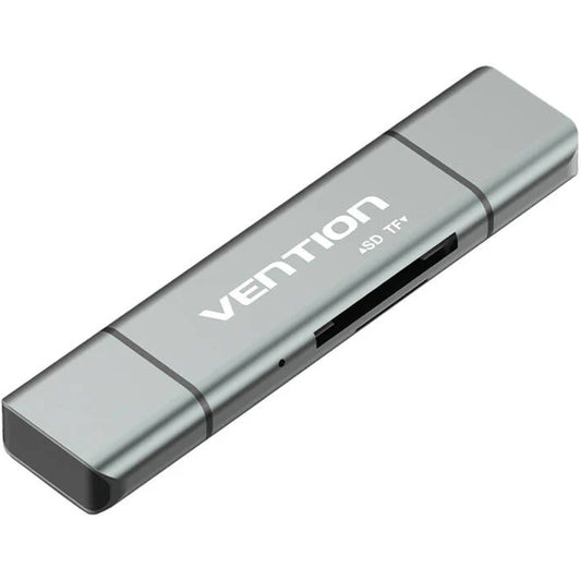 USB / USB-C / microUSB-kortleser Vention, SD - microSD, Grå CCJH0