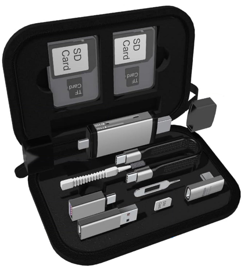 USB / USB-C-kortleser OEM OmniLink Pro-002 Travel, 7i1, Grå