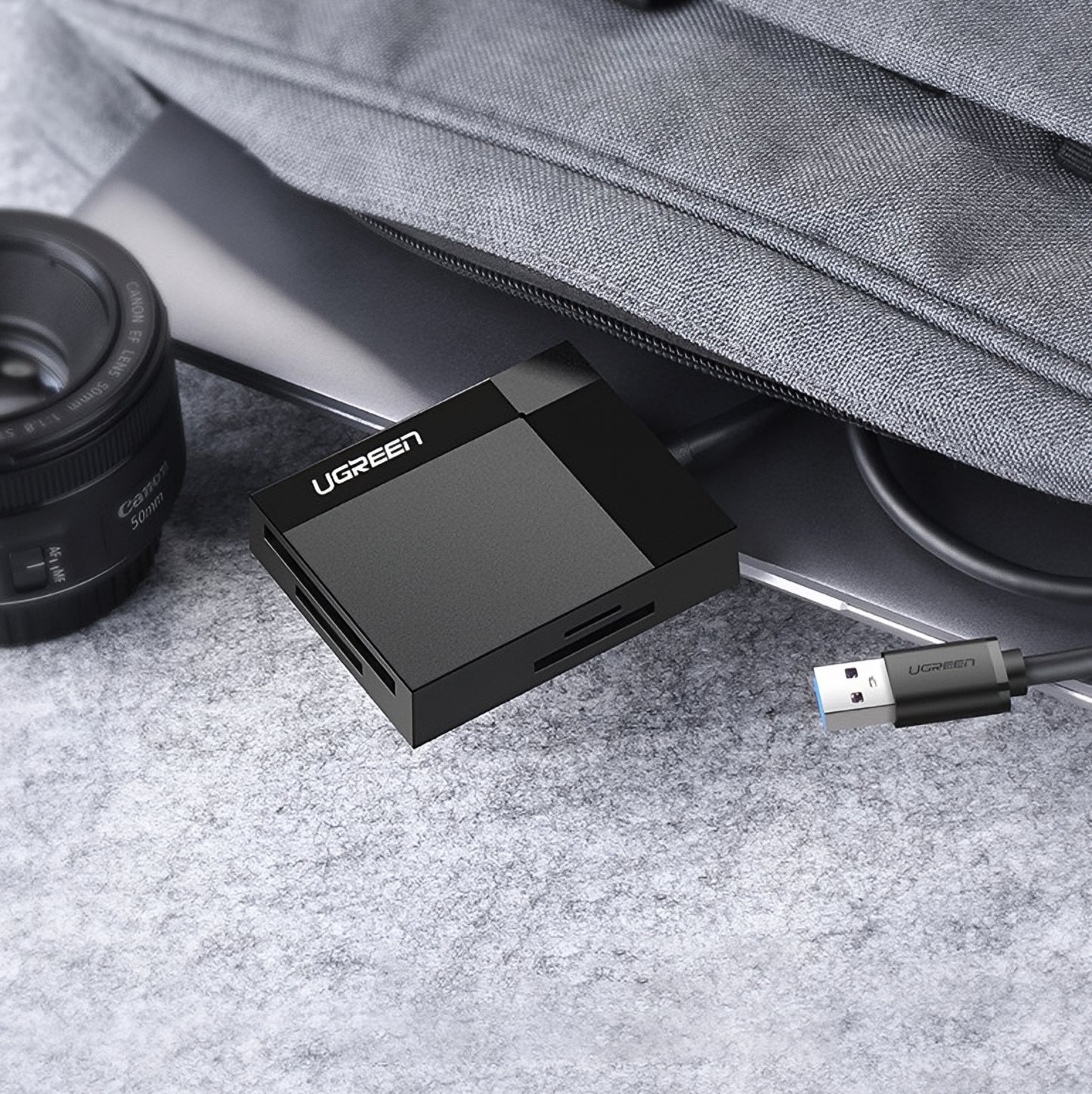 USB 3.0 Kortleser UGREEN CR125, SD - microSD - CF - MS, Svart