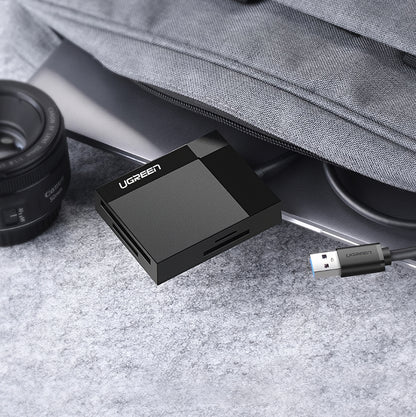 USB 3.0 Kortleser UGREEN CR125, SD - microSD - CF - MS, Svart