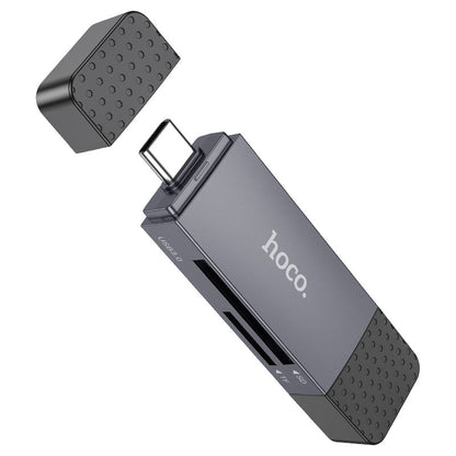 Kortleser USB 3.0 / USB-C HOCO HB45, SD - microSD, Grå