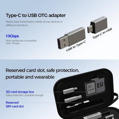 USB / USB-C-kortleser OEM OmniLink Pro-003 Travel, 10i1, Grå