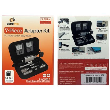 USB / USB-C-kortleser OEM OmniLink Pro-002 Travel, 7i1, Grå