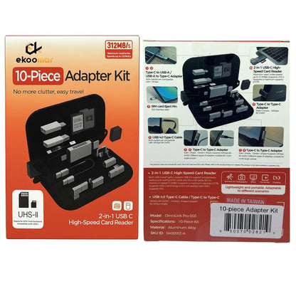 USB / USB-C-kortleser OEM OmniLink Pro-003 Travel, 10i1, Grå