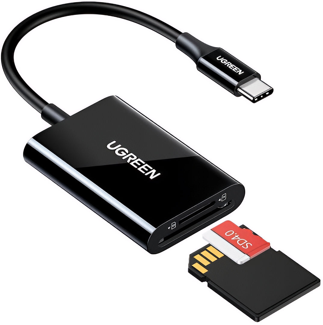 Kortleser USB-C UGREEN CM265, SD - microSD, Svart