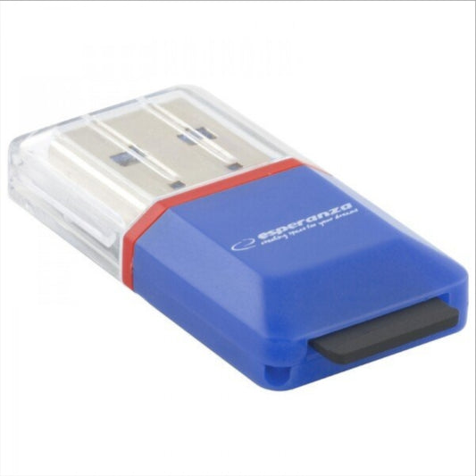 USB-kortleser Esperanza EA134B, microSD, Blå