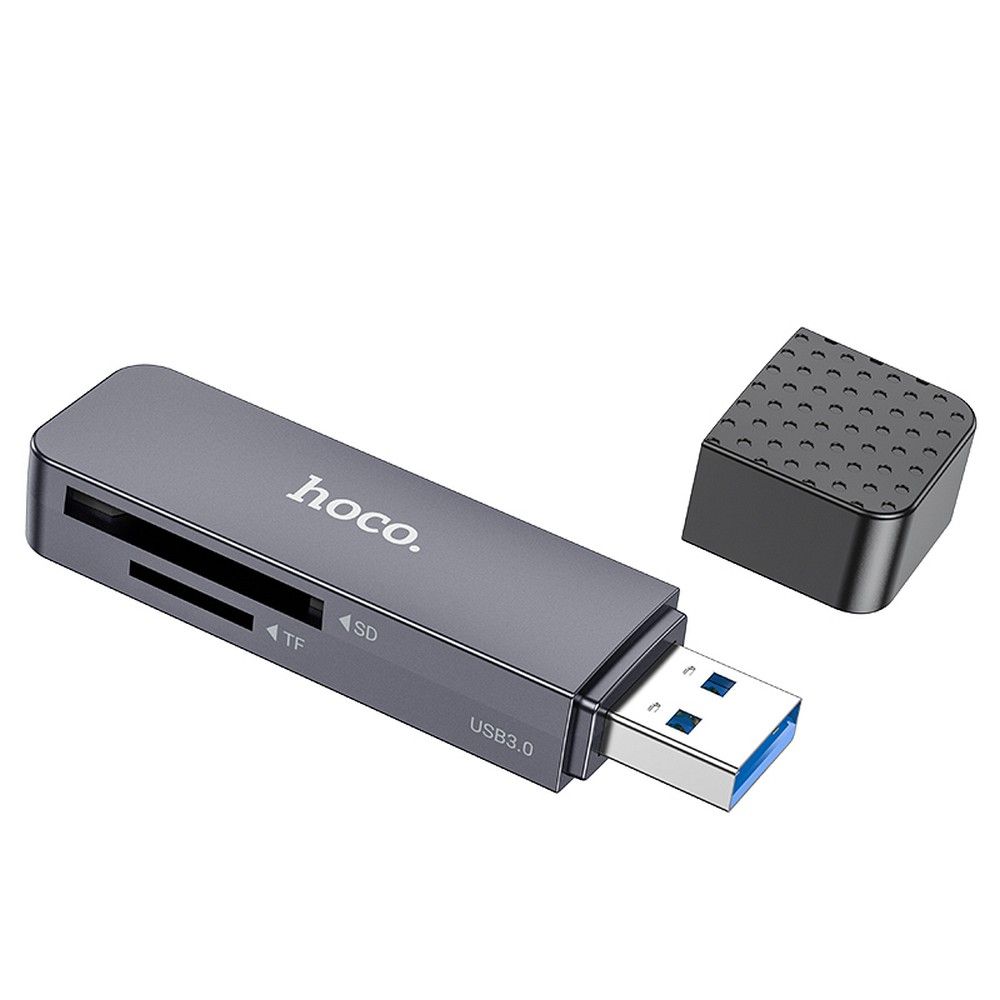 USB-kortleser HOCO HB45, SD - microSD, Grå