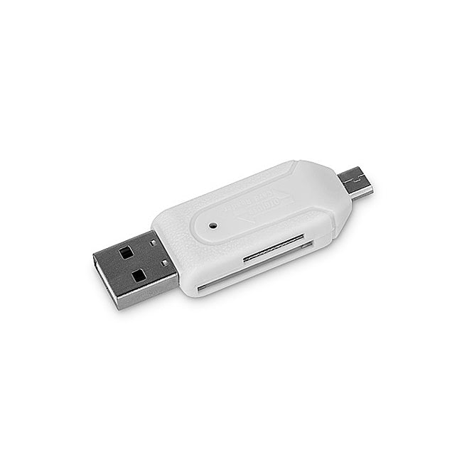 USB / microUSB-kortleser Forever, SD - microSD, hvit