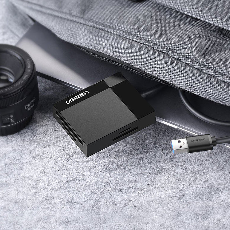 USB 3.0 Kortleser UGREEN CR125, SD - microSD - CF - MS, Svart