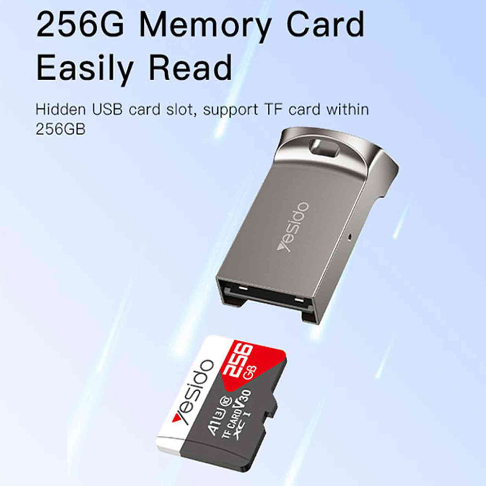 USB-kortleser Yesido GS20, microSD, Grå