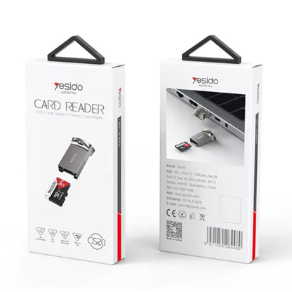 USB-kortleser Yesido GS20, microSD, Grå