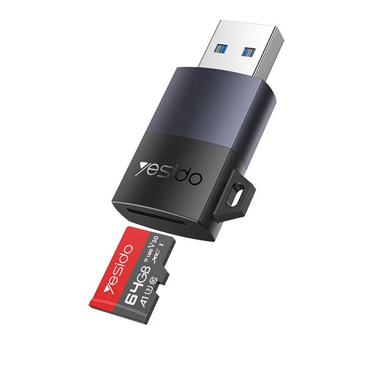 USB-kortleser Yesido GS36, microSD, Svart