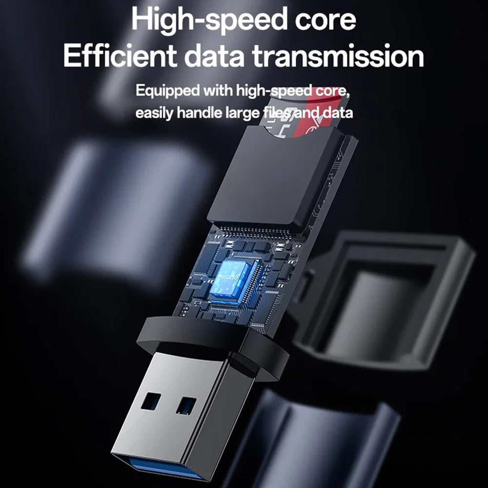 USB-kortleser 3.0 Yesido GS36, microSD, Svart