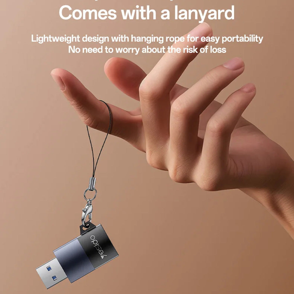 USB-kortleser 3.0 Yesido GS36, microSD, Svart