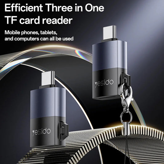 USB-kortleser Yesido GS37, microSD, Svart
