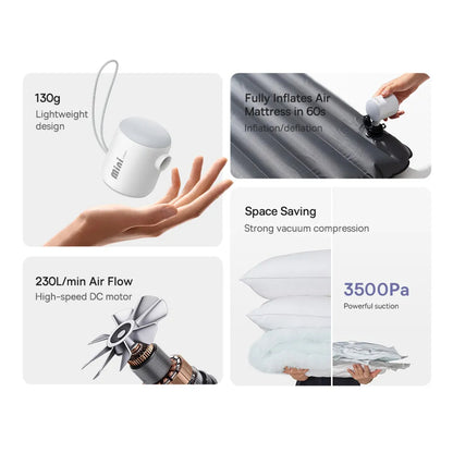Baseus PocketGo pumpe for oppblåsbare madrasser, Hvit C11157700221-00