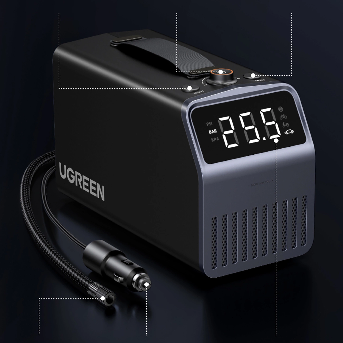 UGREEN Digital Display Bilkompressor