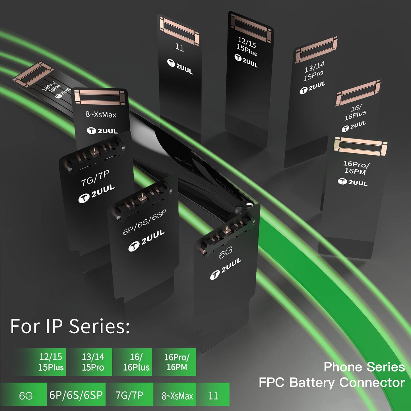 FPC-kontakt 2UUL BT03 for Apple iPhone 6 - 16 Pro Max Series batteri