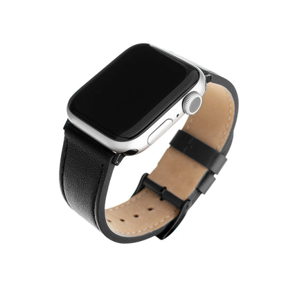 Fixed Leather reim for Apple Watch 42mm / 41mm / 40mm / 38mm Series, Svart