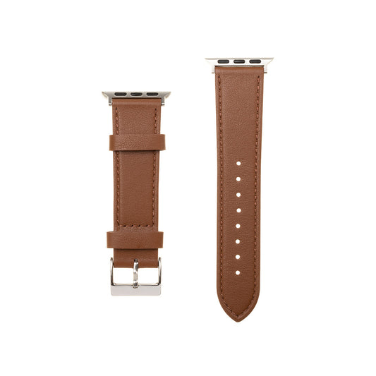 Fixed Leather reim for Apple Watch 49mm / 46mm / 45mm / 44mm / 42mm Series, Brun