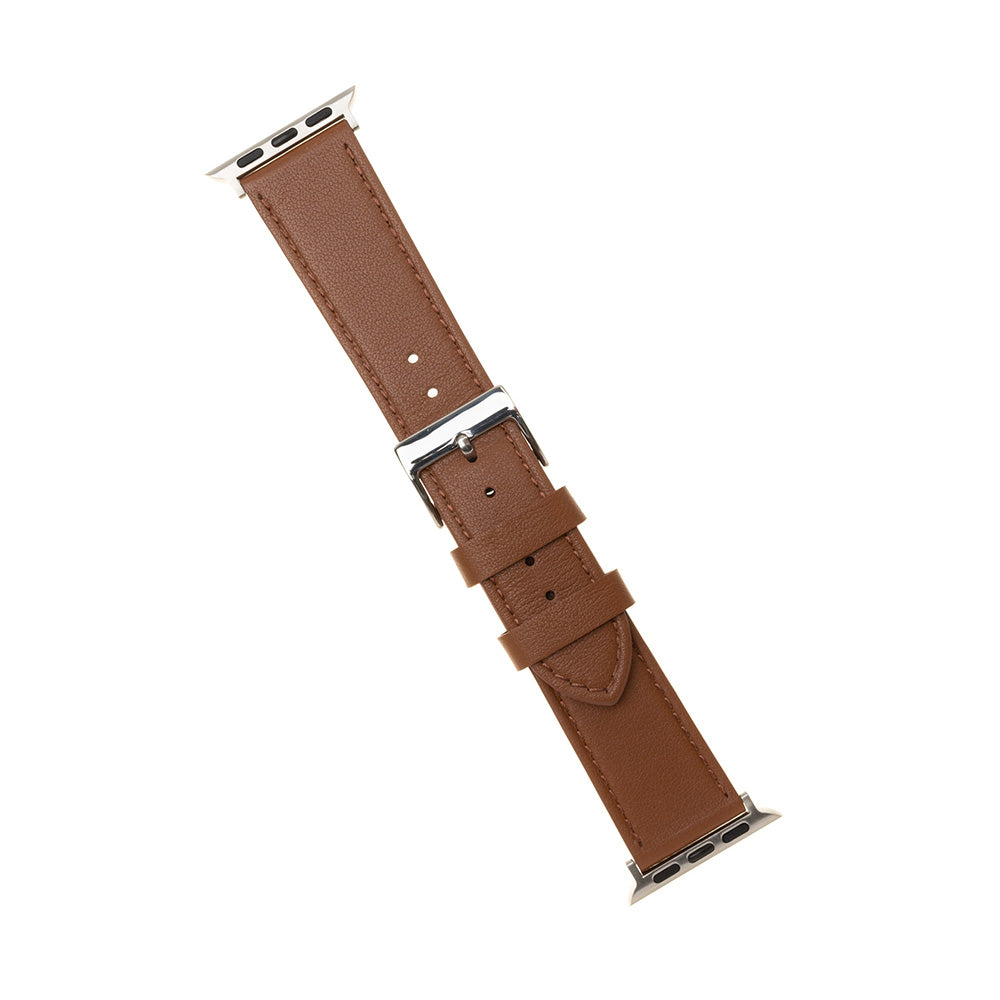 Fixed Leather reim for Apple Watch 49mm / 46mm / 45mm / 44mm / 42mm Series, Brun