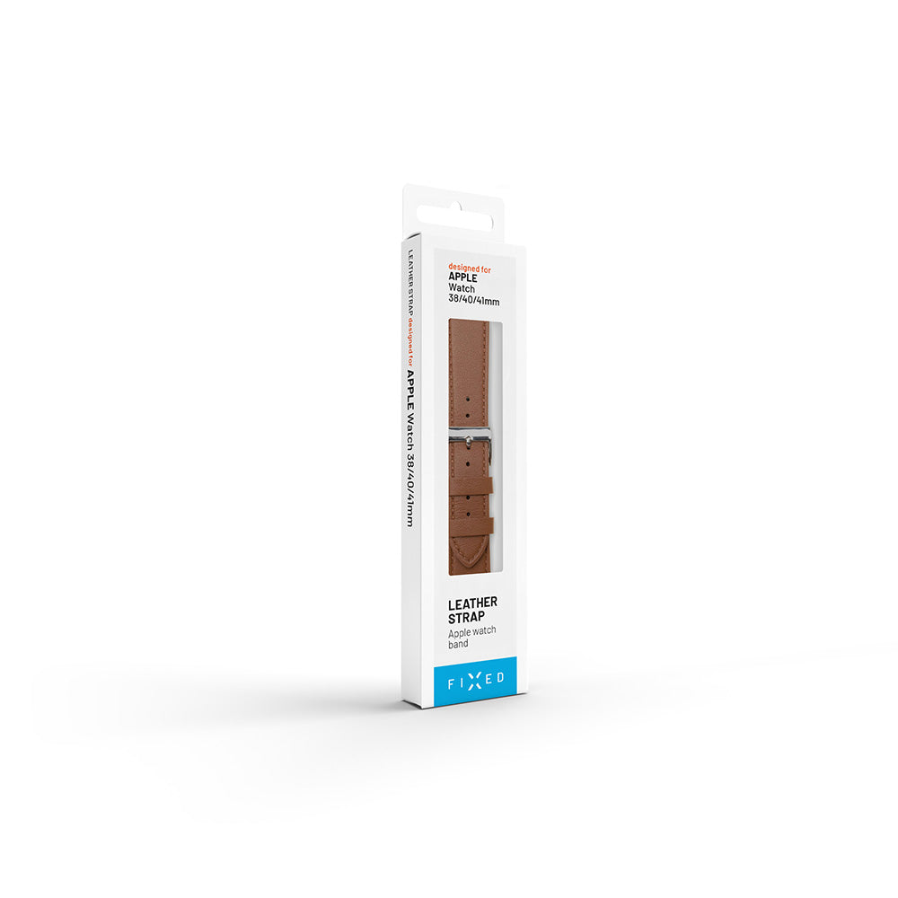 Fixed Leather reim for Apple Watch 49mm / 46mm / 45mm / 44mm / 42mm Series, Svart