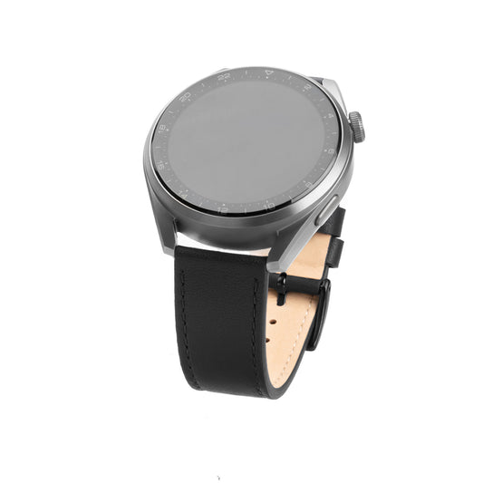 Fixed Leather-reim for Huawei Watch / Xiaomi Watch Series, 22mm, Svart