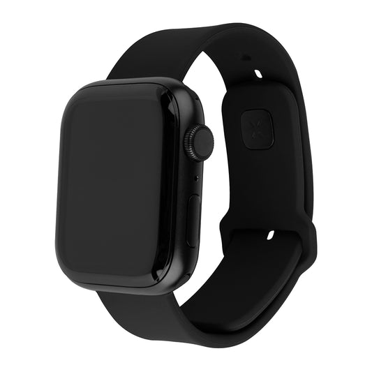 Fixed Silicone Sporty reim for Apple Watch 42mm / 41mm / 40mm / 38mm Series, Svart