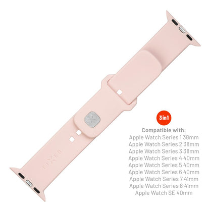 Fixed Silicone Sporty reim for Apple Watch 42mm / 41mm / 40mm / 38mm Series, Rosa