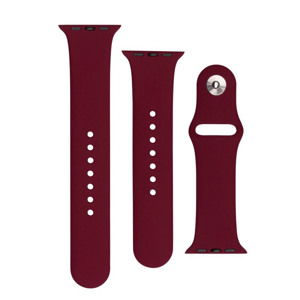 Fixed Silicone Sporty reim for Apple Watch 49mm / 46mm / 45mm / 44mm / 42mm Series, Kirsebærrød